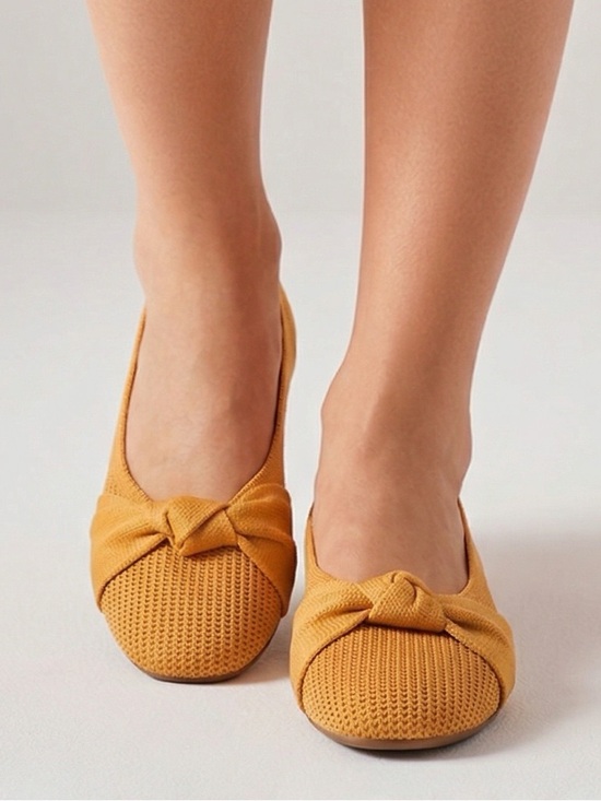 burudani Shoes - Burudani Women’s Yellow Bow Detail Ballet Flats size 7.5 BNIB